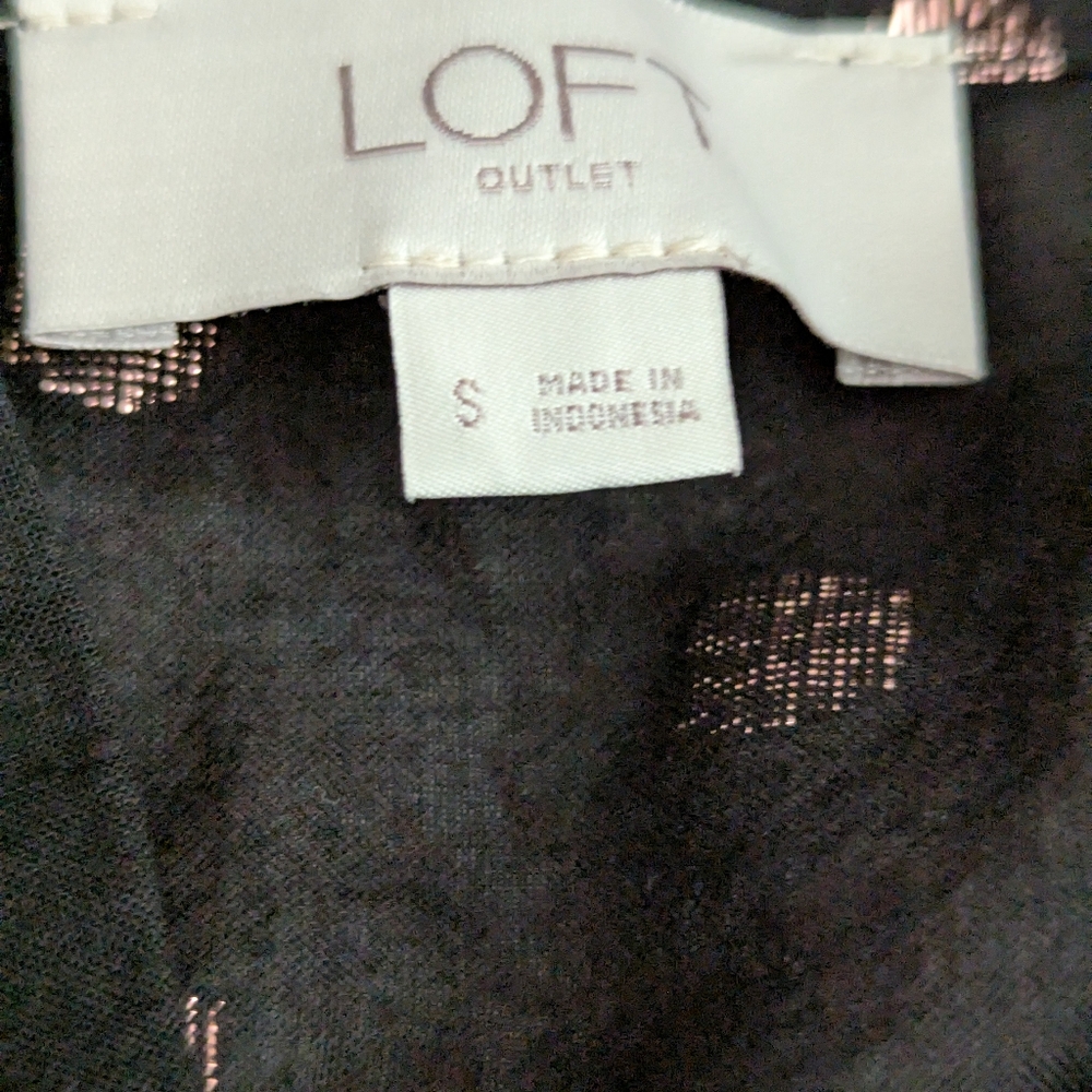 LOFT Black and Pink Top
